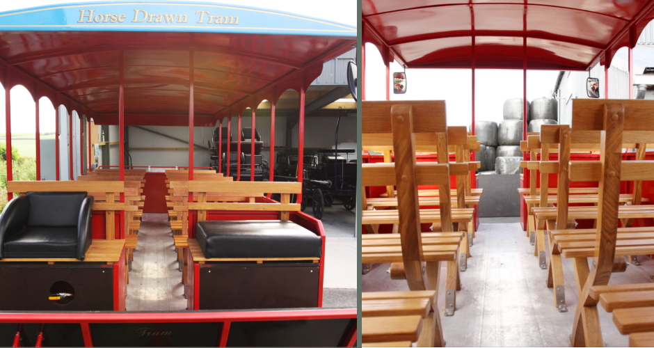 Custom made tram seats